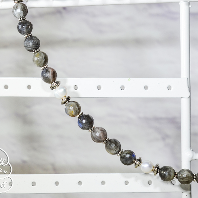 Necklace From Labradorite And Freshwater Pearls