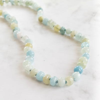 Aquamarine Handknotted Necklace