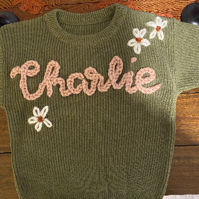 Custom Name Embroidered Toddler Sweater